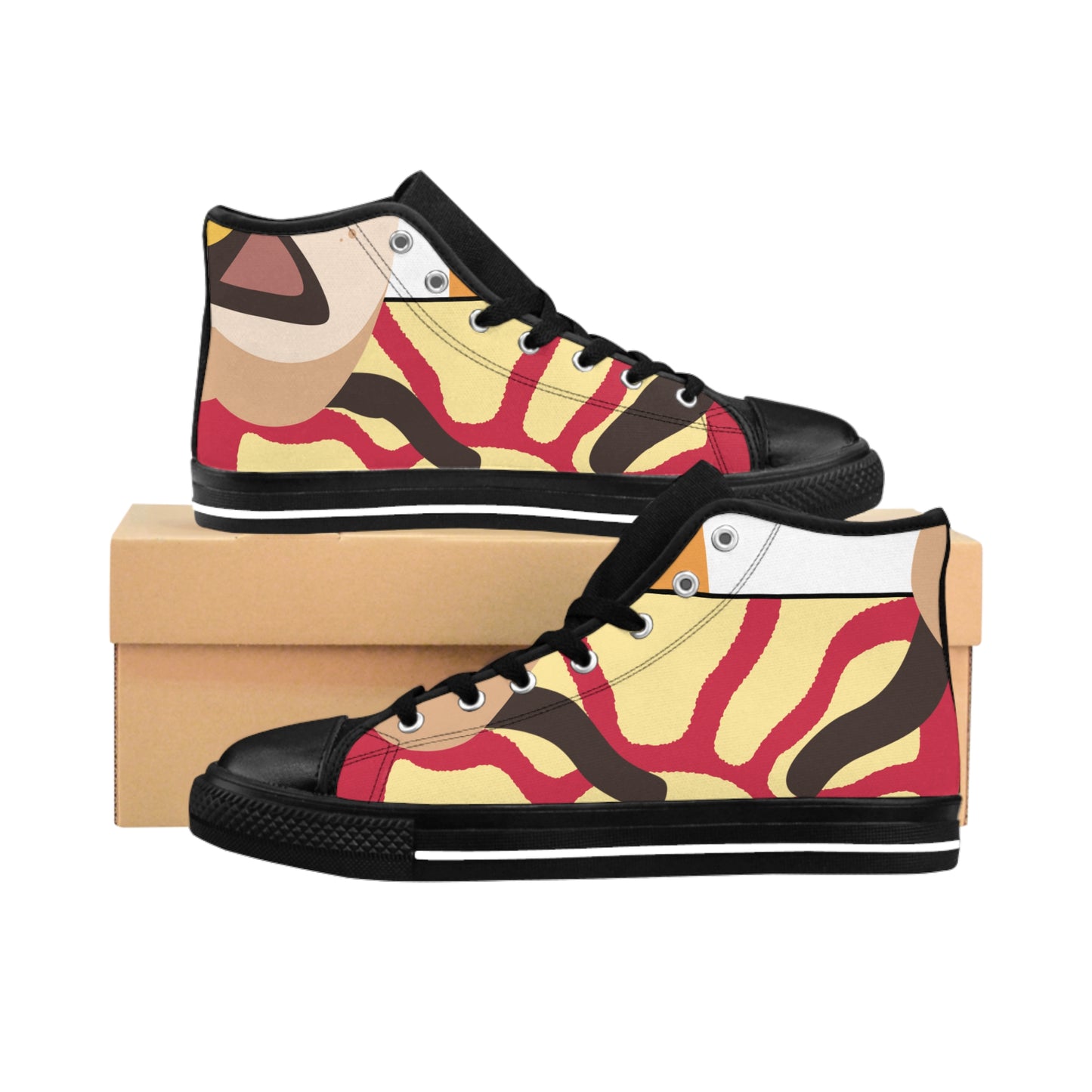 Stylish Graphic High-Top Sneakers for Women, Trendy Casual Footwear, Unique Fashion Sneakers, Gift for Her, Art-Infused Shoes