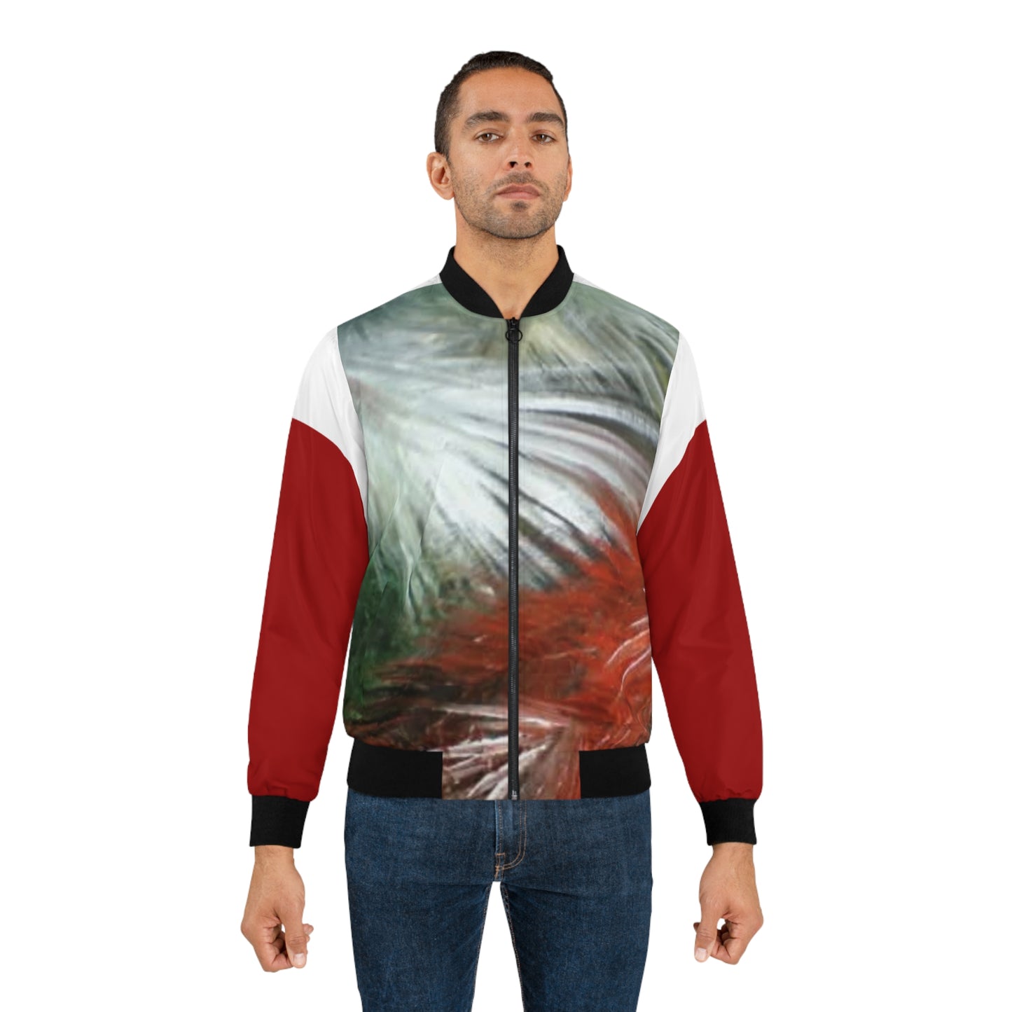 Artistic Men's Bomber Jacket - Vibrant Abstract Design