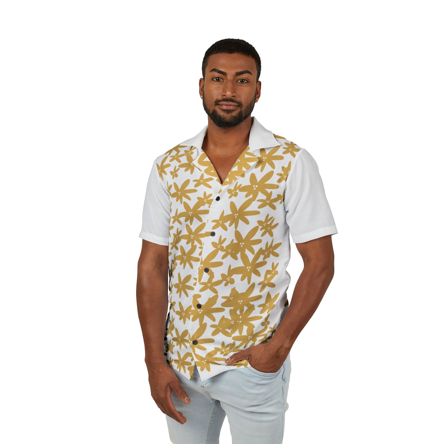 Tropical Floral Camp Shirt for Men, Vacation Shirt, Summer Style, Beachwear,