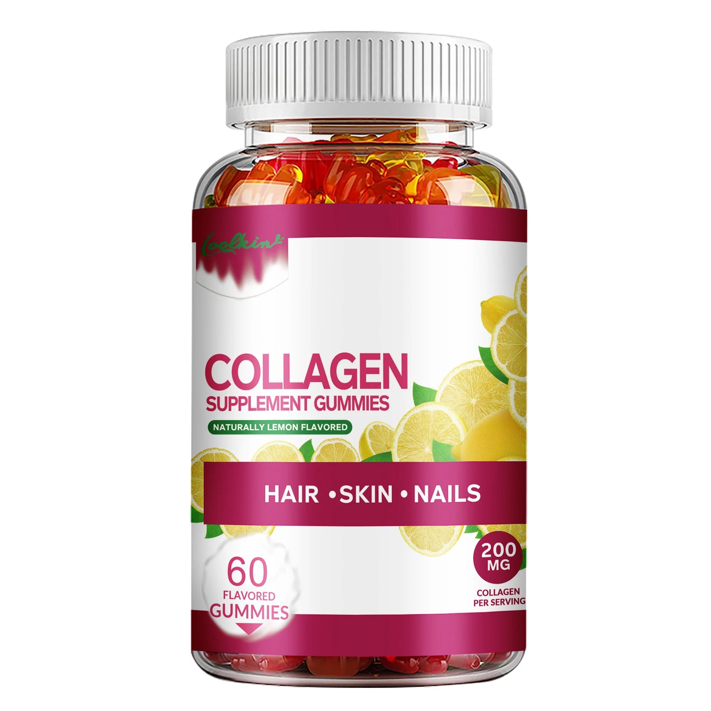 Collagen Gummies - with Biotin, Zinc, Vitamins C - for Skin, Nails and Hair Health - 60 Gummies