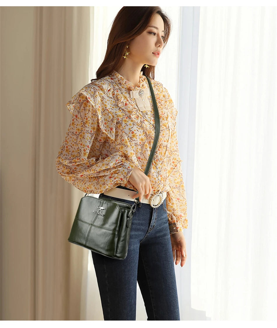 Women Embroidery Tote Bag High Quality Leather Ladies Handbags 2024 Women Shoulder Bag Small Crossbody Bags For Women Sac a Main