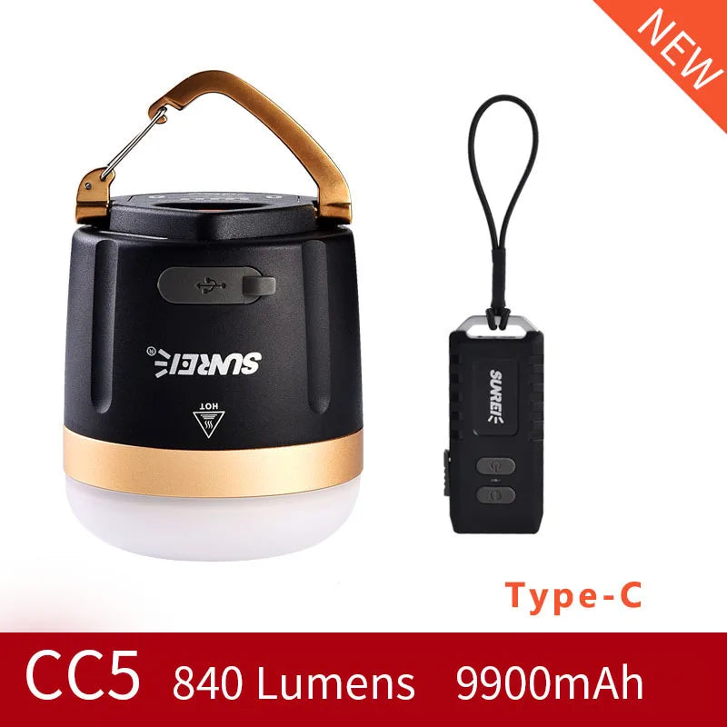 SUNREE CC3 CC5 Camping Lantern 840 Lumens LED Camping Light USB Rechargeable 9900mAH Battery outdoor lighting For Power Bank
