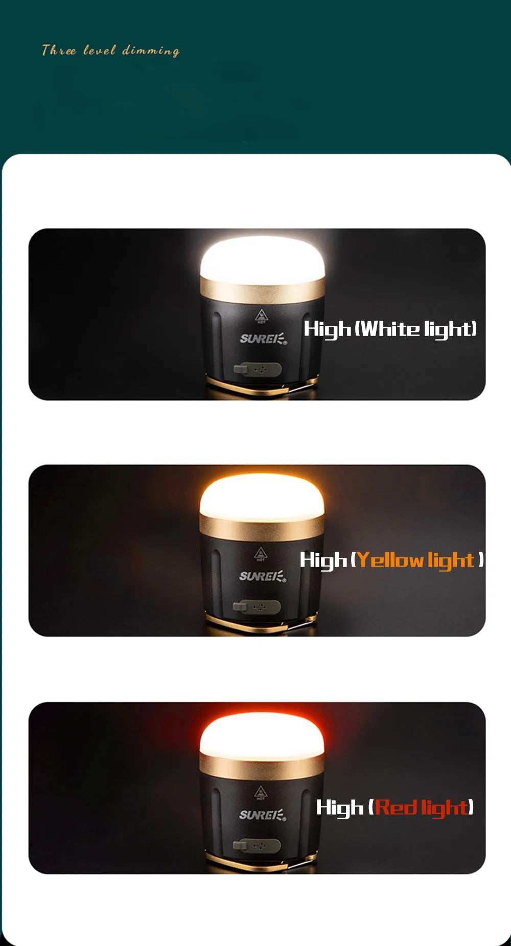 SUNREE CC3 CC5 Camping Lantern 840 Lumens LED Camping Light USB Rechargeable 9900mAH Battery outdoor lighting For Power Bank