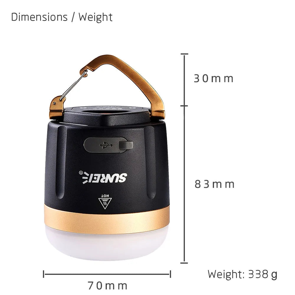 SUNREE CC3 CC5 Camping Lantern 840 Lumens LED Camping Light USB Rechargeable 9900mAH Battery outdoor lighting For Power Bank