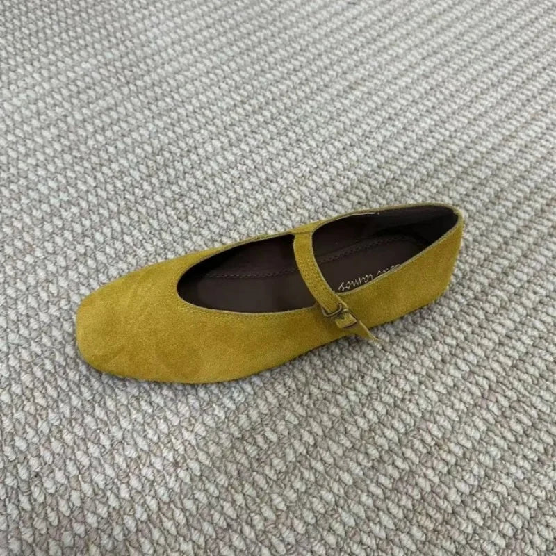 Bailamos 2024 Spring New Brand Women Flats Round Toe Shallow Slip On Ladies Casual Ballet Shoes Soft Leather Eelgant Dress Shoes
