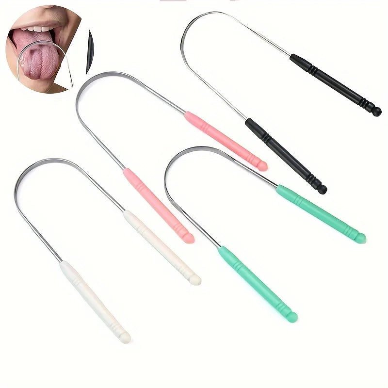 1PCS Stainless Steel Tongue Scraper Oral Tongue Cleaner Brush Tongue Toothbrush Oral Hygiene High Quality Tounge Scraper