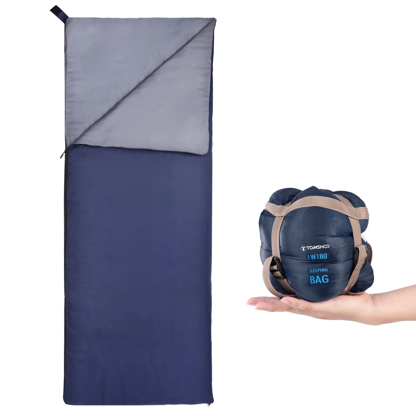 Tomshoo Ultralight Sleeping Bag for Adults 3 Season Outdoor Envelope Sleeping Bag for Camping Backpacking Travel Hiking Supplies