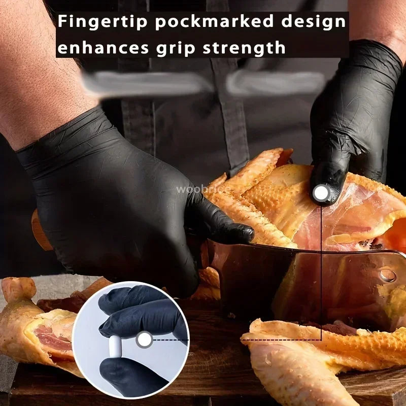 10-100pcs Gloves Disposible Latex Free Black Nitrile PVC Gloves Housework Cleaning Car Industry Gardening Pet Care Cooking Tools