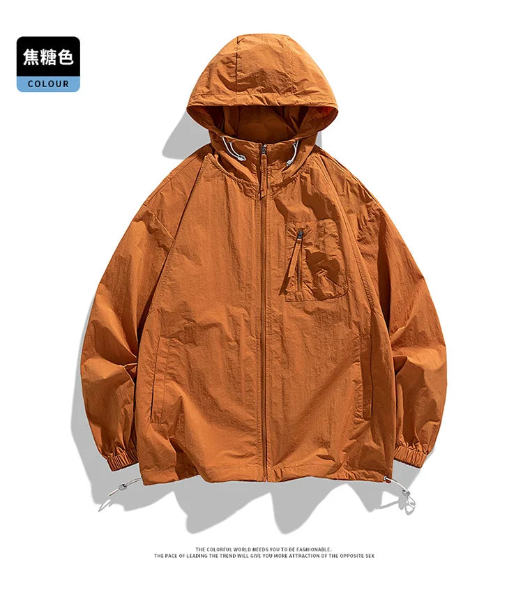 UPF50+Sunscreen Jacket 2024 New Loose and Thin Breathable UV Protection Hooded windbreaker Summer Men's Sunscreen Clothing