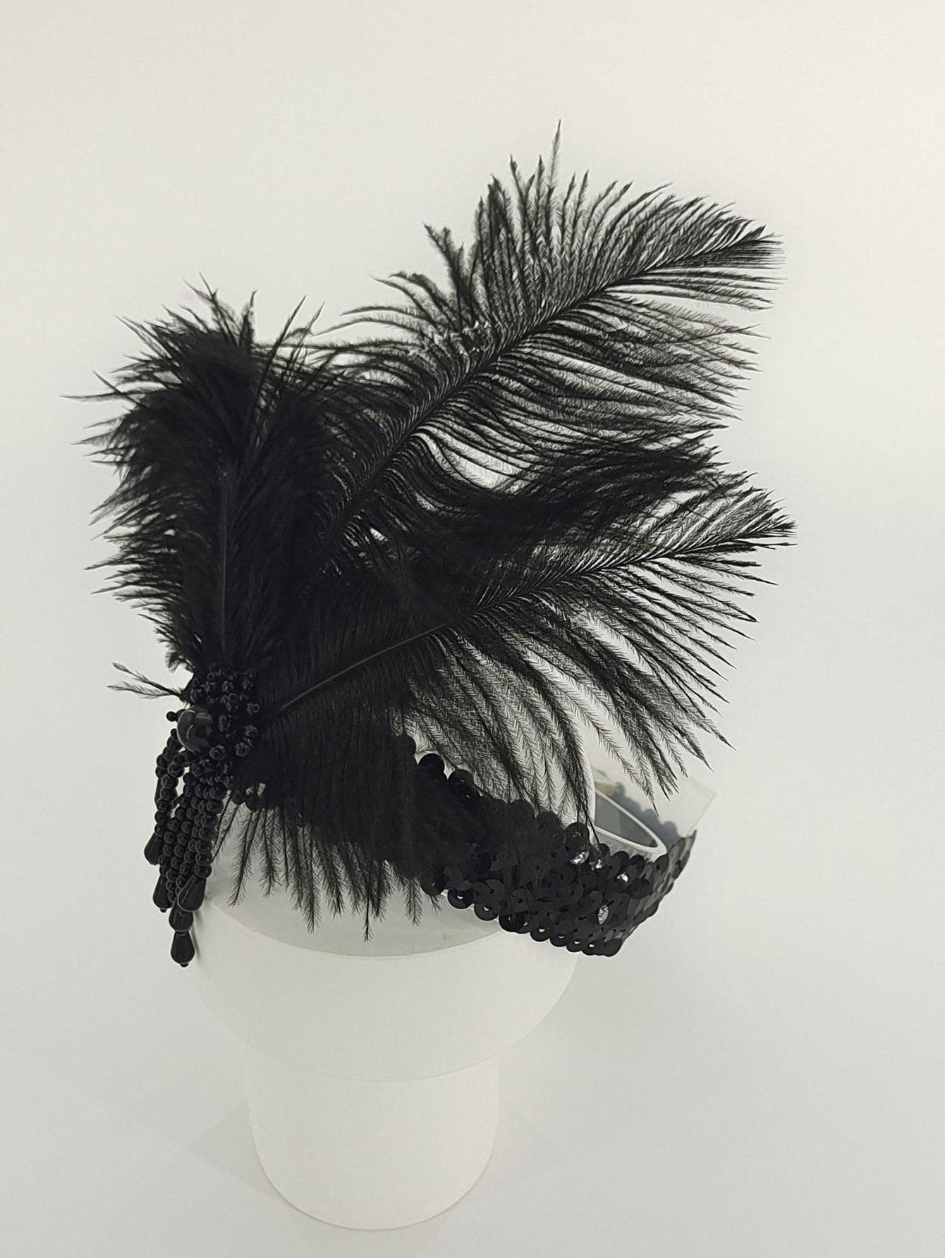 Headband 1920s Makeup Ball Decoration Feather Headband Gatsby Single Party Ladies Headwear Dress Up Feather Headband