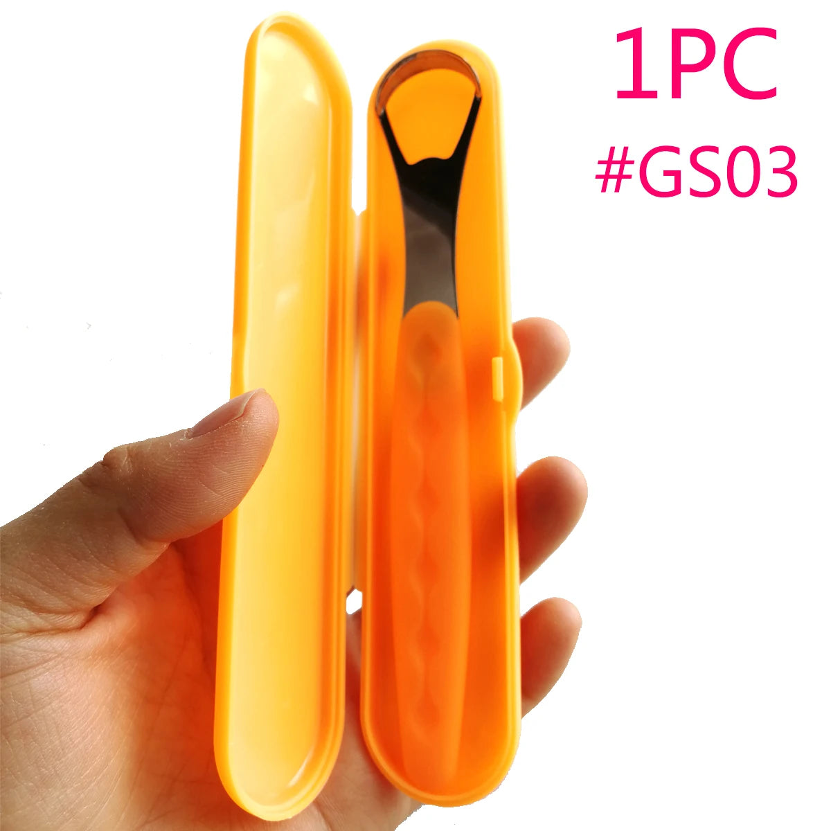 1Pcs Tongue Cleaner Portable Case Stainless Steel Tongue Scraper To Remove Bad Breath Mouth Cleaner Board Reuse Oral Care