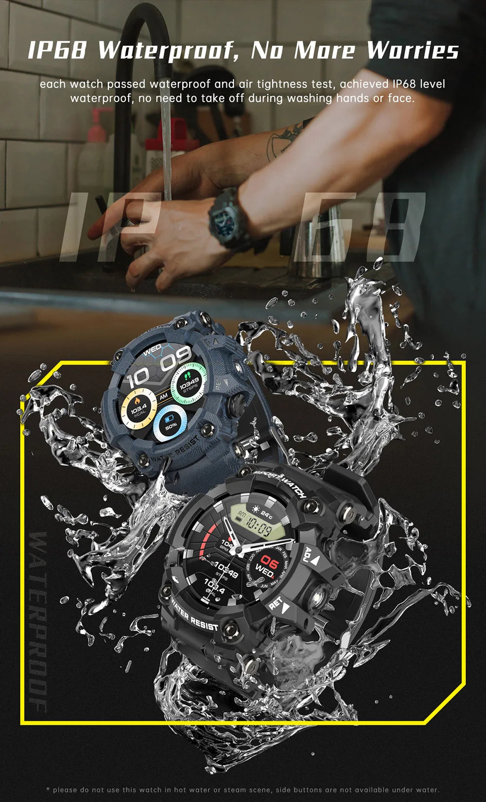 T6plus Compass Altitude Air Pressure Smart Watch 100+ Sport Mode Fitness Tracker Outdoor Military Smartwatch