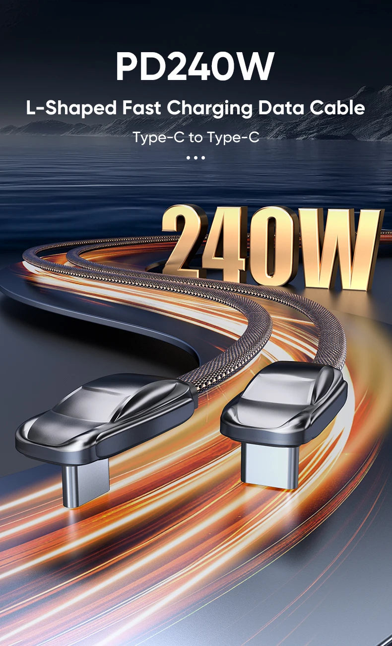 AUFU 240W USB C To Type C Cable for iPhone15 Macbook PC Samsung Xiaomi POCO Games Angle PD 5A Fast Charging Cable Data USB Cable