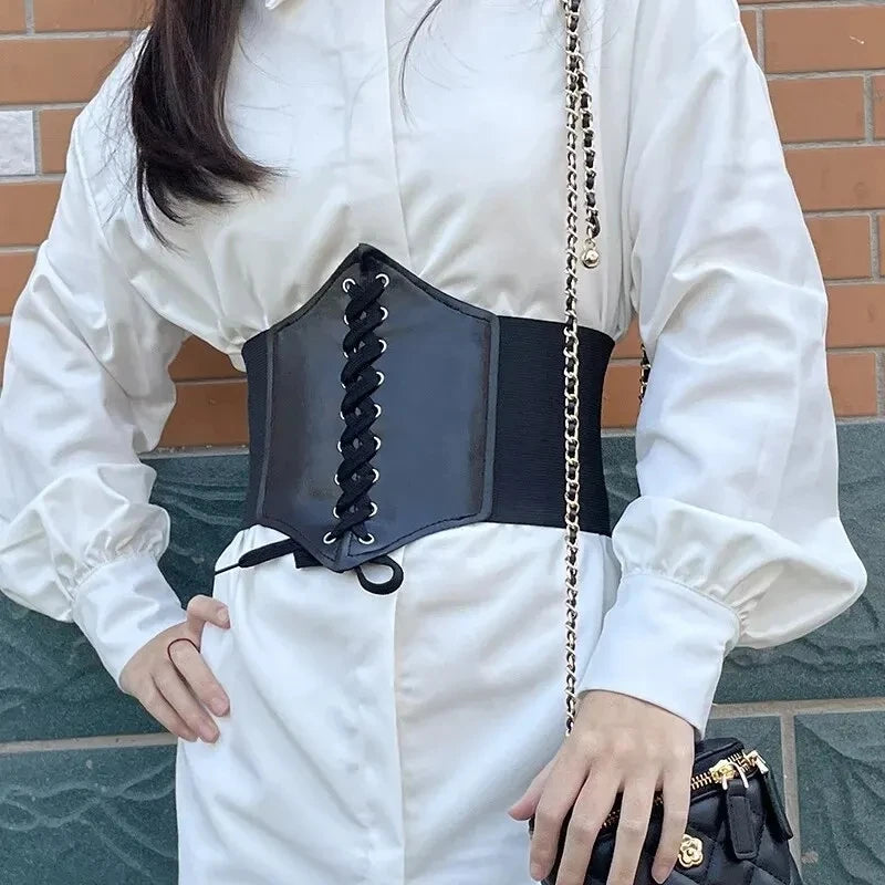 Elastic Loose Ladies Waist Belt Summer Versatile Decoration Dress Western Suit Coat Wide Waist Sealing Band Outerwear