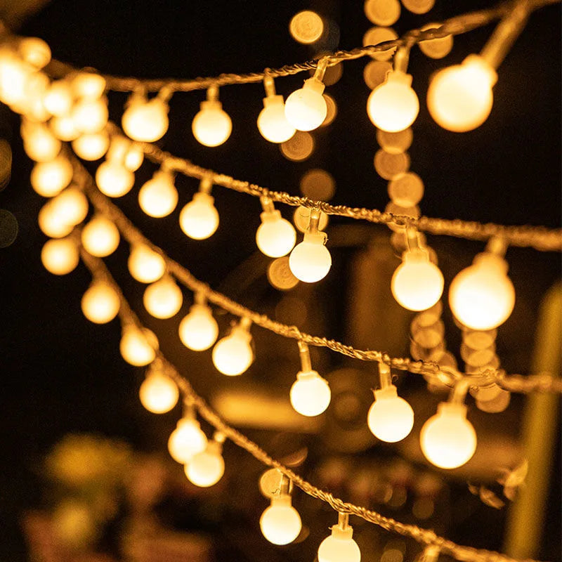 LED Light String Fairy Bubble Ball Light Festive Light Garland EU/US Plug Indoor Christmas Wedding Outdoor Garden Decoration