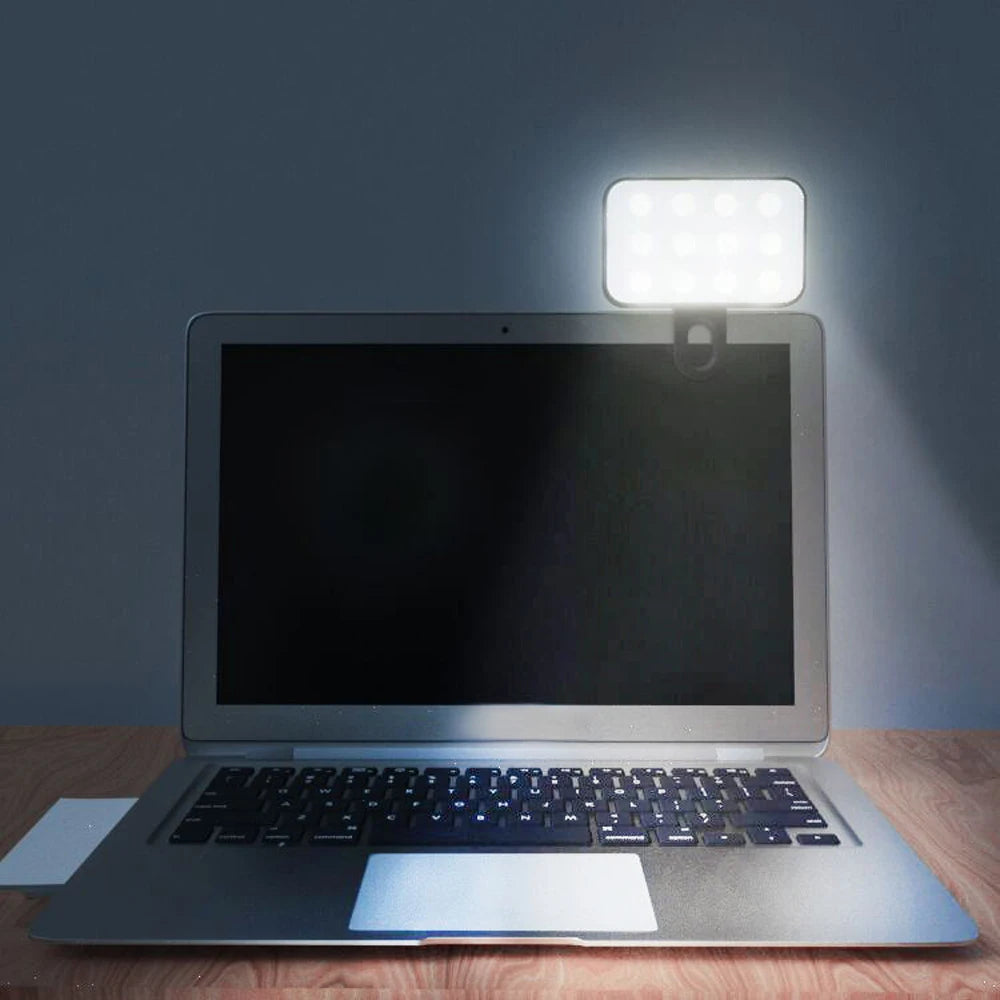 New Portable Mini Selfie Fill Light Rechargeable 3 Modes Adjustable Brightness Clip On For Mobile Phone Computer Fill Light