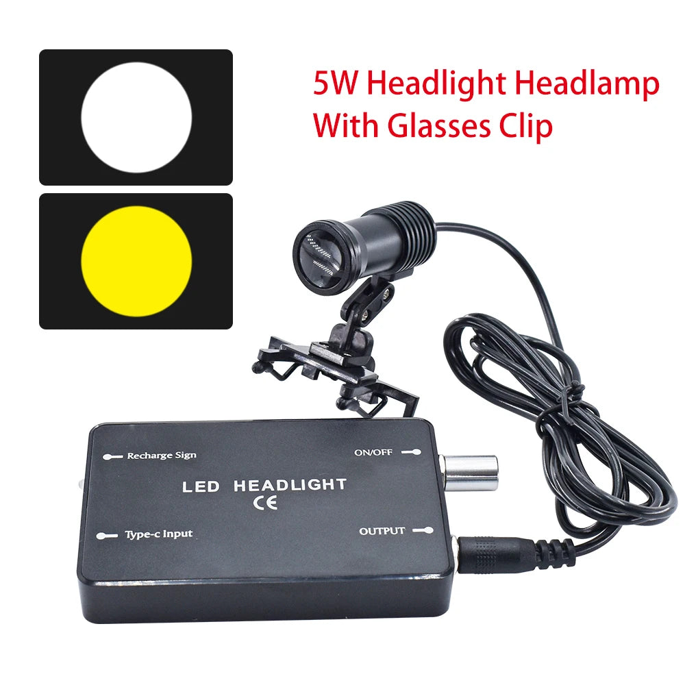 Dental Loupes Dental Magnifier Dental Lab Medical Loupes Magnification Binocular 2.5/3.5x Headlight Headlamp 3W/5W Seperately