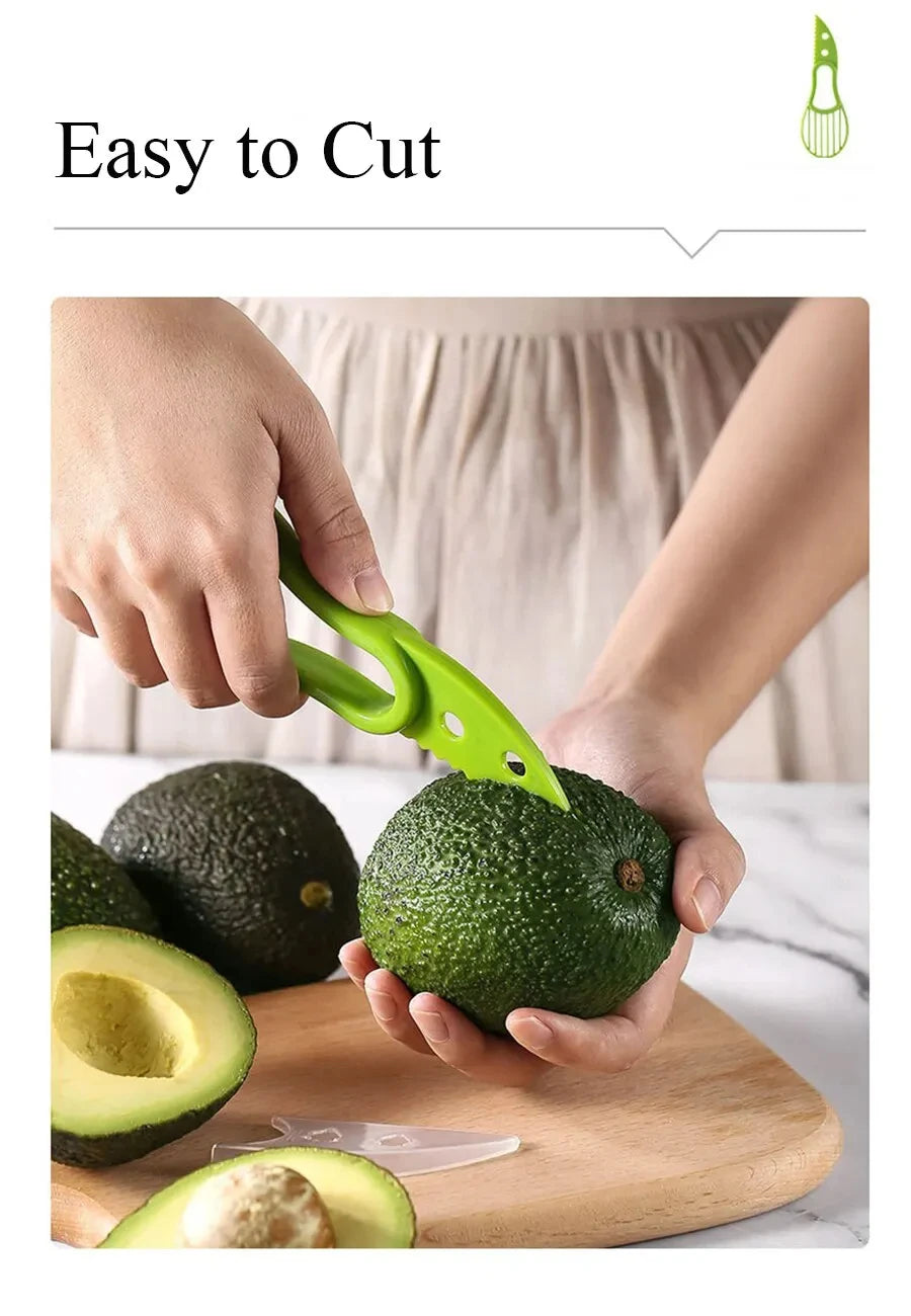 Multifunctional Avocado Cutter Corer Butter Fruit Slicer Peeler Pulp Separator Plastic Knife Kitchen Tools Gadgets Accessories
