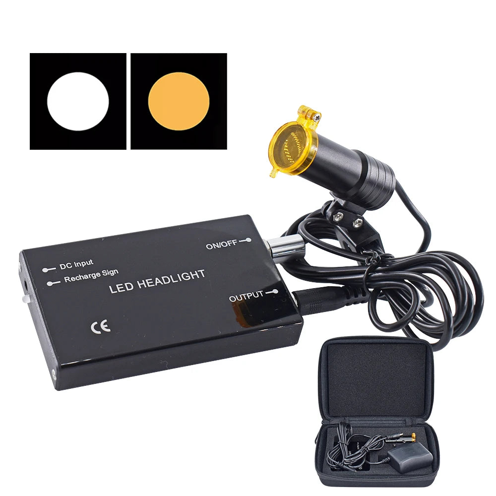 Dental Loupes Dental Magnifier Dental Lab Medical Loupes Magnification Binocular 2.5/3.5x Headlight Headlamp 3W/5W Seperately