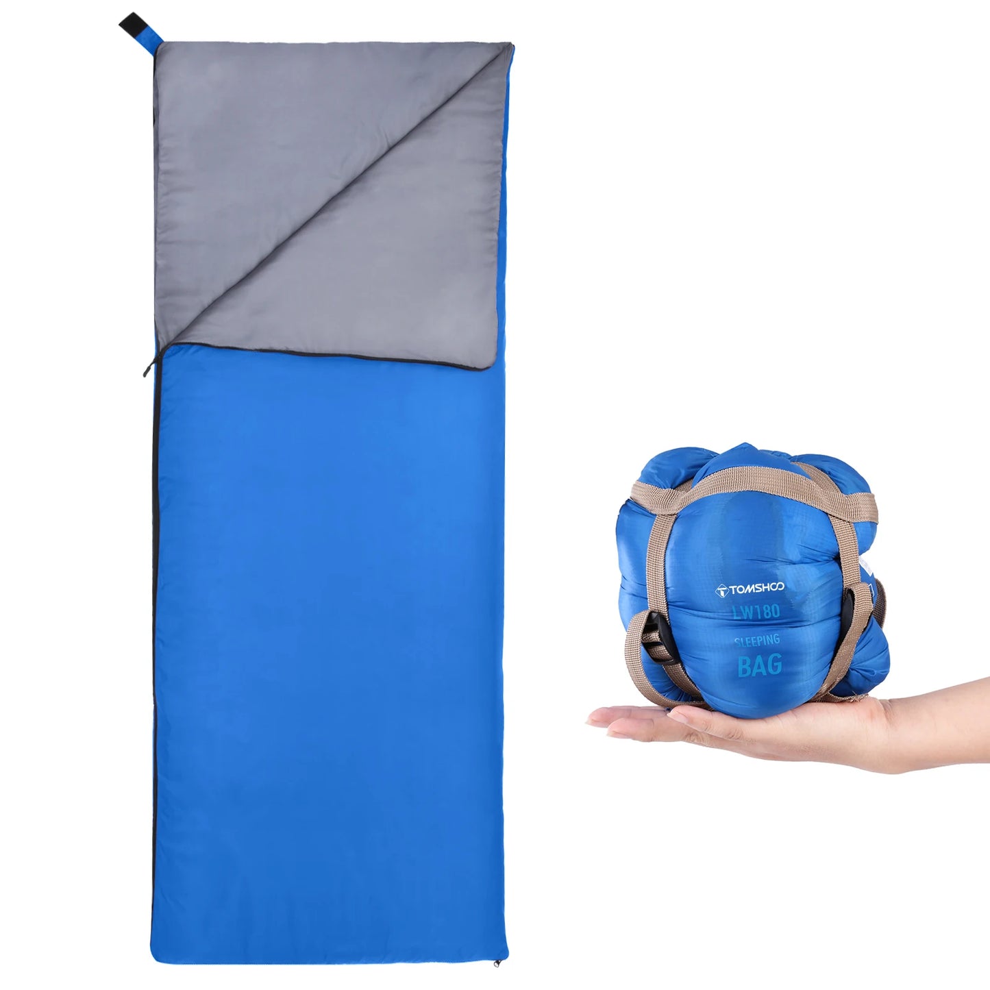 Tomshoo Ultralight Sleeping Bag for Adults 3 Season Outdoor Envelope Sleeping Bag for Camping Backpacking Travel Hiking Supplies