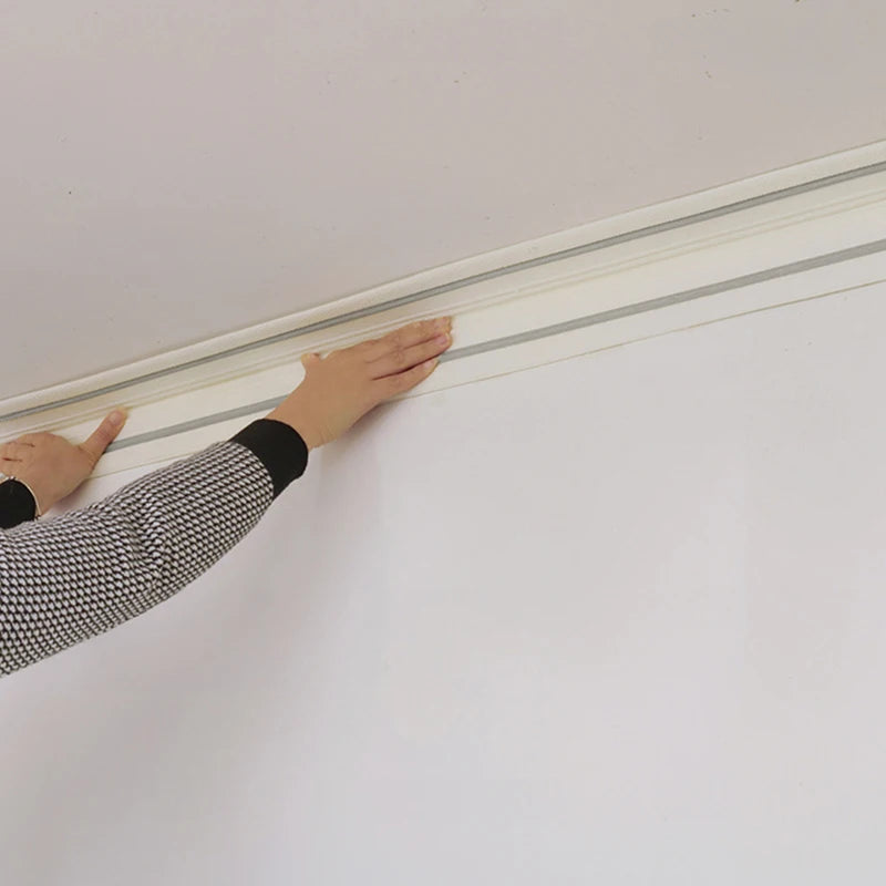 2.3 M Wall Trim Line Wallpaper Skirting Border Waterproof Anti-collision 3D Pattern Stickers Decor Self-adhesive Foam Border