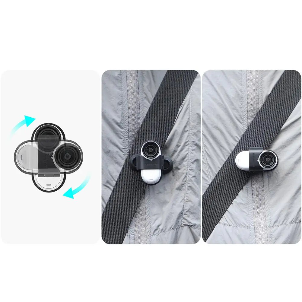 For Insta360 GO 3S Backpack Clip GO3 Sports Camera Stand 360 Degree Rotating Crocodile Clip Camera Accessories