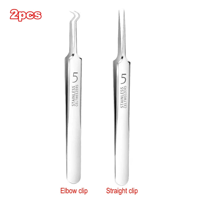 German Ultra-fine No. 5 Cell Pimples Blackhead Clip Tweezers Beauty Salon Special Scraping & Closing Artifact Acne Needle Tools