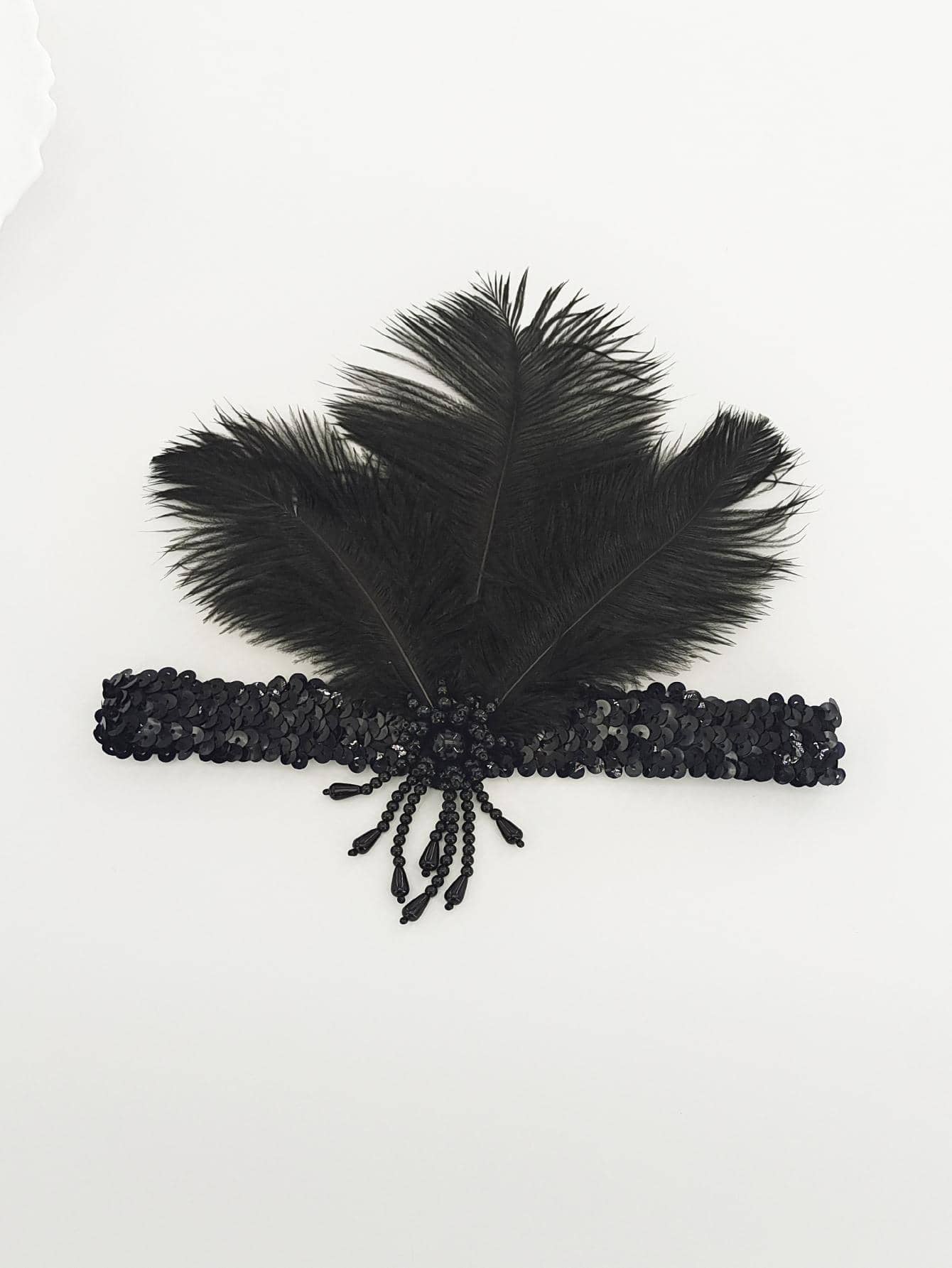 Headband 1920s Makeup Ball Decoration Feather Headband Gatsby Single Party Ladies Headwear Dress Up Feather Headband