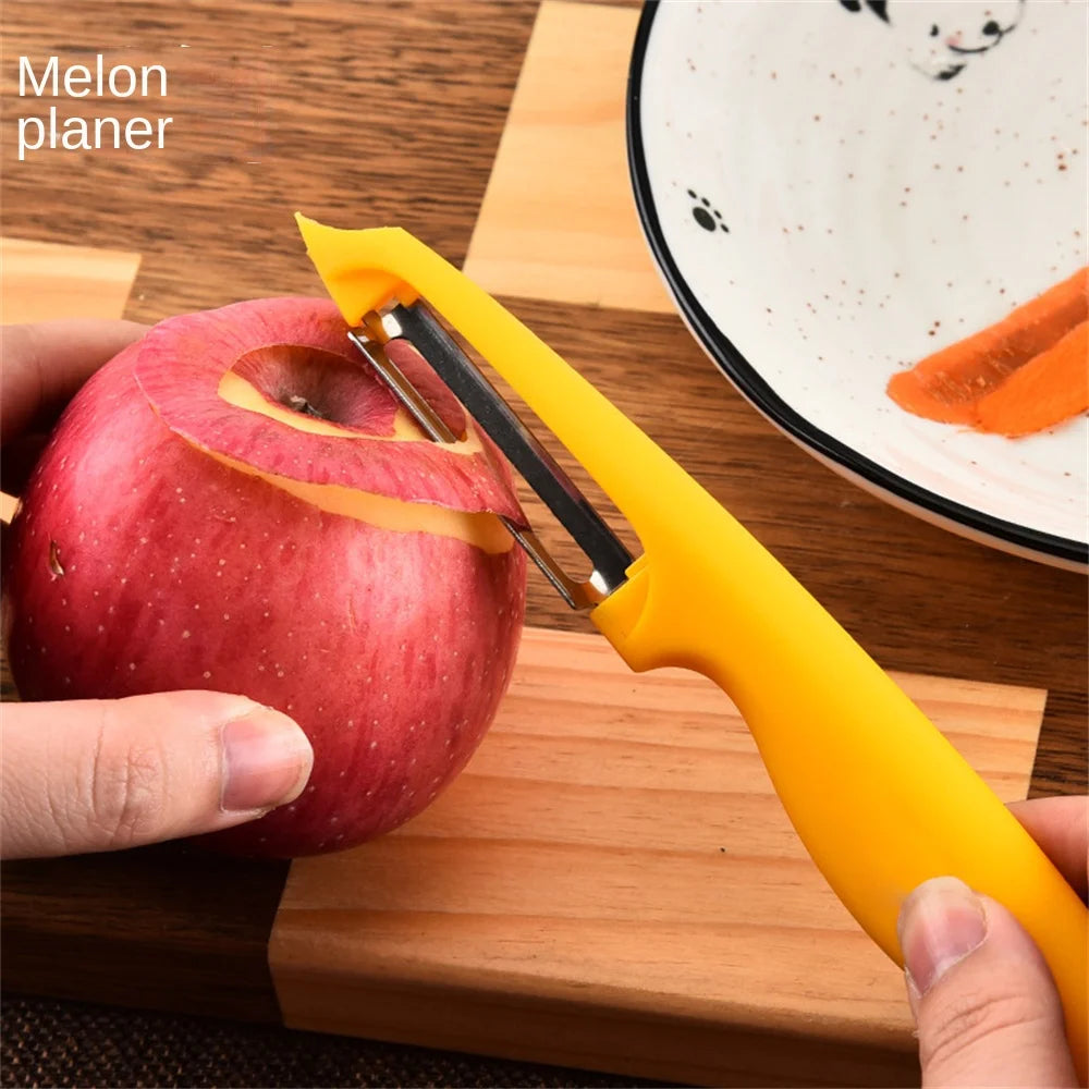 2/4/6PCS Melon Planer Knife Health Multi-function Stainless Steel Kitchen Gadget Vegetable Peeler One-word Modern Yellow
