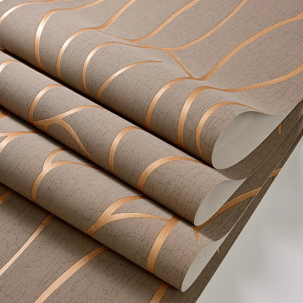 53cm minimalist modern European style non-woven wallpaper 3D curved stripe decoration room background wall sticker