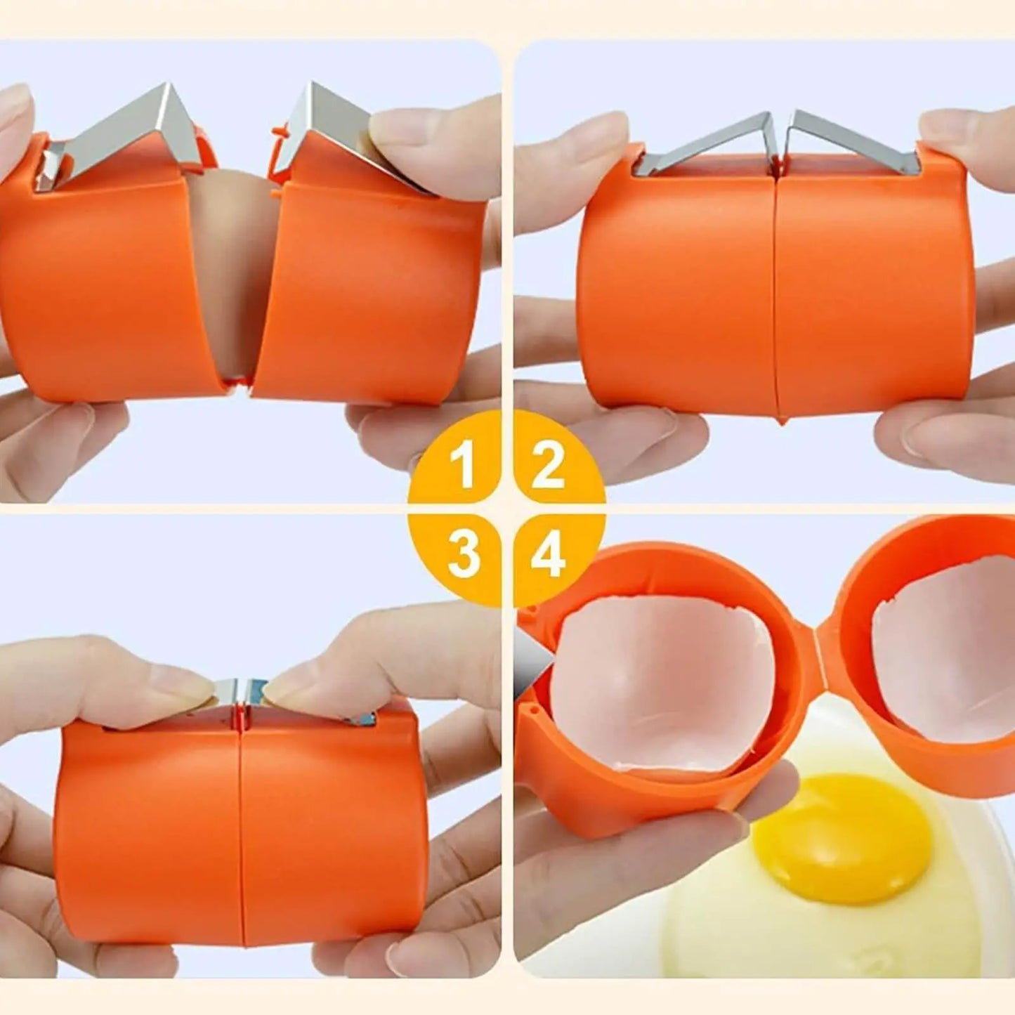1/2pcs Multifunctional Egg Shell Opener Handheld Egg Cracker Separator Tool Eggshell Cutter Easy Open Kitchen Gadget for Raw Egg