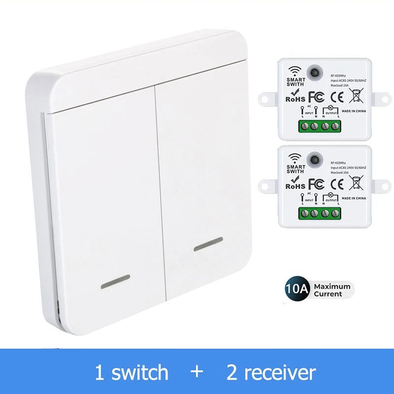 Wireless Smart Wall Switch RF 433Mhz Interruptor Light Switch Remote Control 86 Panel Receiver For Lamp Home Decoration