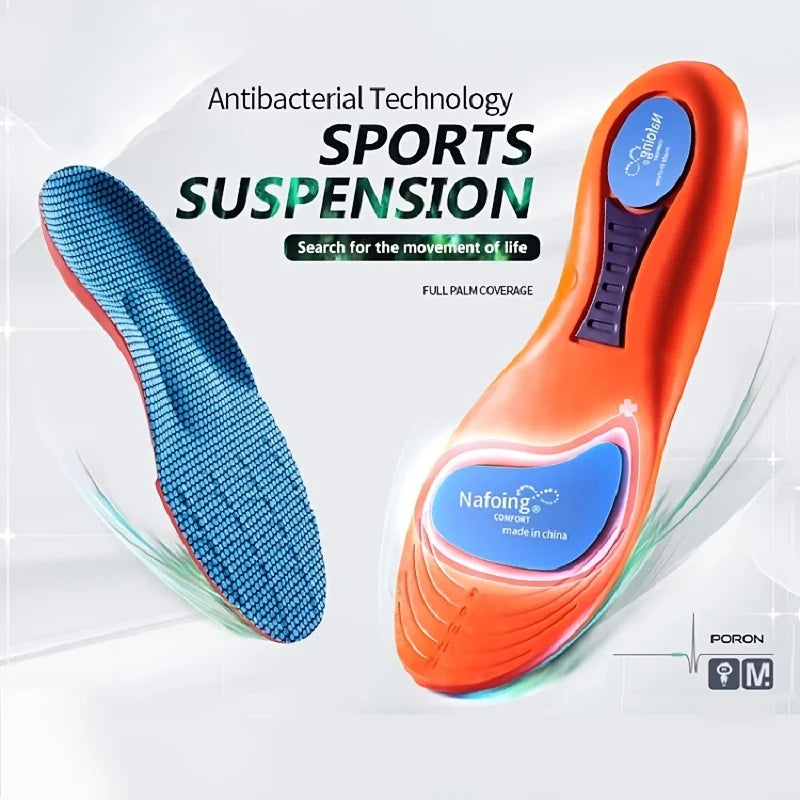 1 Pair New Deodorant Breathable Sports Insoles For Shoes Sole Technology Shock Absorption Running Insoles