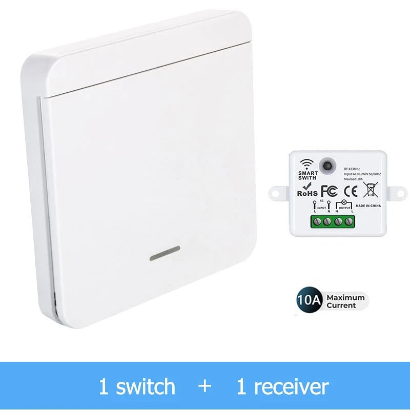 Wireless Smart Wall Switch RF 433Mhz Interruptor Light Switch Remote Control 86 Panel Receiver For Lamp Home Decoration