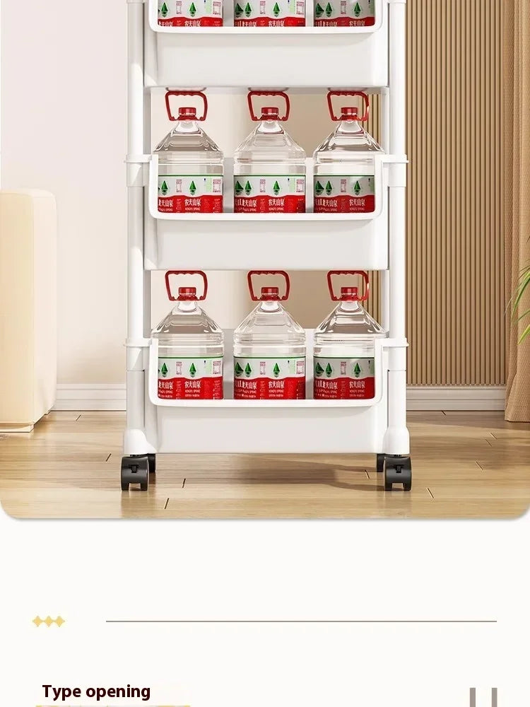 Rack Trolley Bookshelf Kitchen Storage Rack Kitchen Corner Narrow Slit Storage Cabinet Bathroom Living Room Snacks Rack