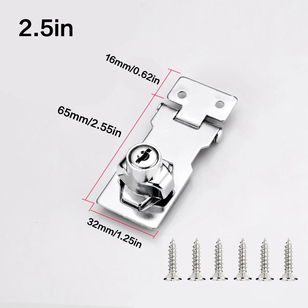 Locking Hasp Heavy Duty Locking Hasp Staple With Keys Padlock Cupboard Shed Garage Lock Office Cabinet Security Lock Hardware