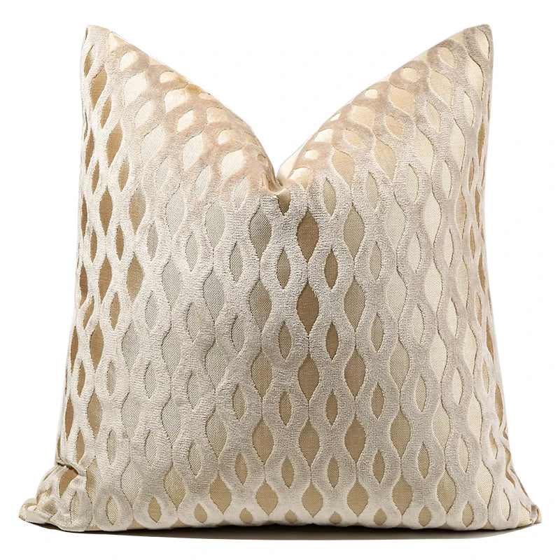 Stripe Jacquard Square Cushion Cover, Beige, Grey, Brown, Pillow Covers for Sofa, Car, Living Room, Hot Popular