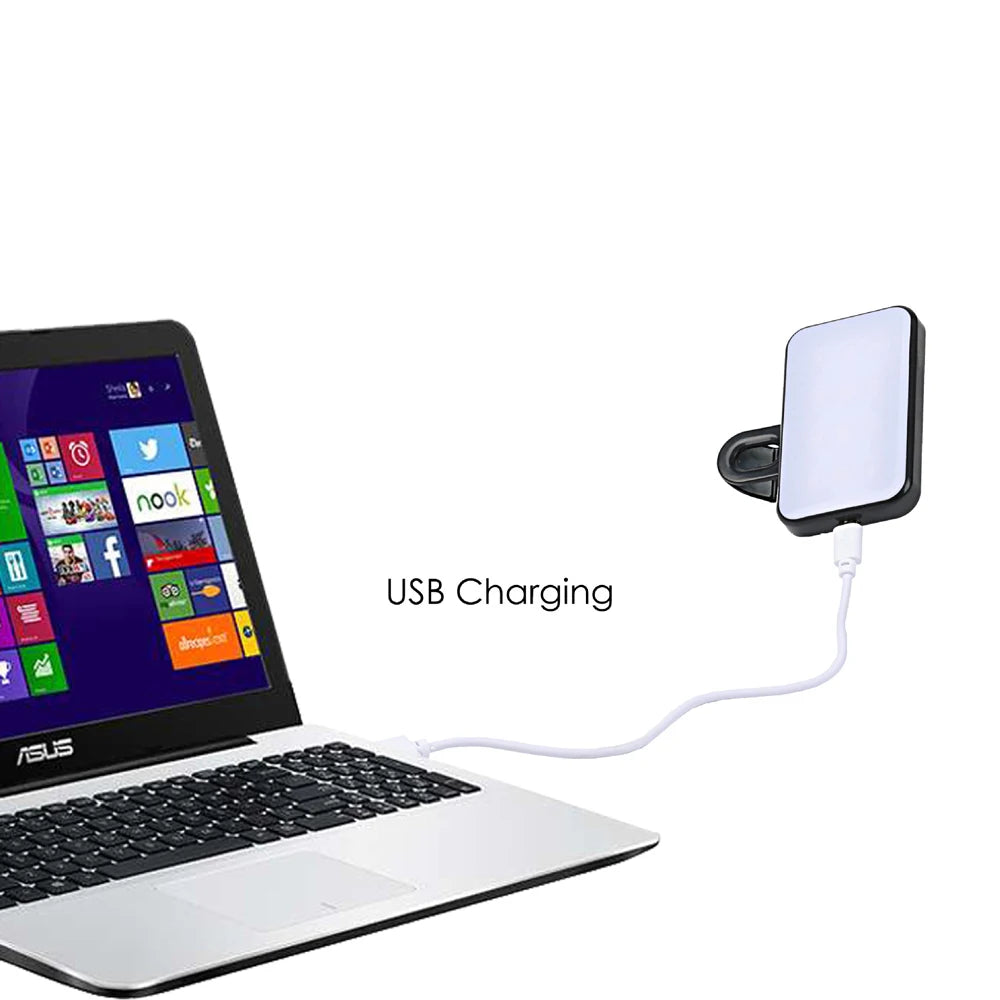 New Portable Mini Selfie Fill Light Rechargeable 3 Modes Adjustable Brightness Clip On For Mobile Phone Computer Fill Light