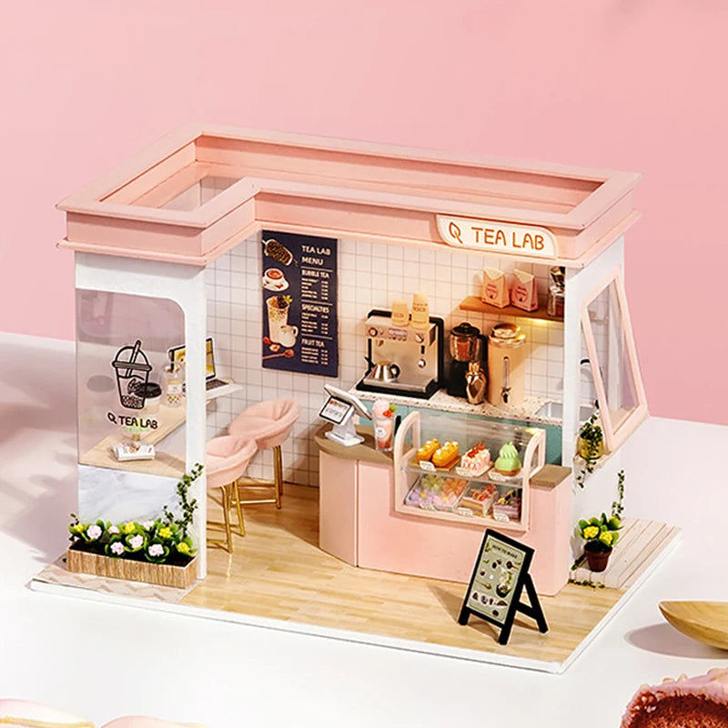 Wooden Miniature Doll House DIY Small House Kit 3D Puzzle Assemble Building Model Home Bedroom Decoration With Furniture Gifts