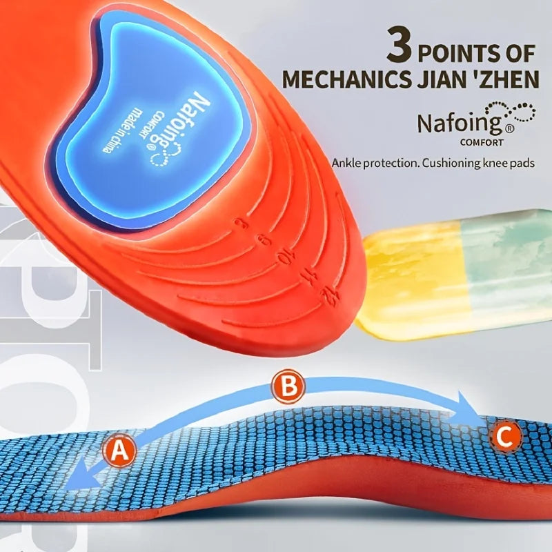 1 Pair New Deodorant Breathable Sports Insoles For Shoes Sole Technology Shock Absorption Running Insoles