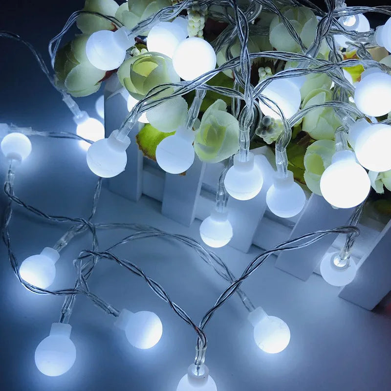 LED Light String Fairy Bubble Ball Light Festive Light Garland EU/US Plug Indoor Christmas Wedding Outdoor Garden Decoration