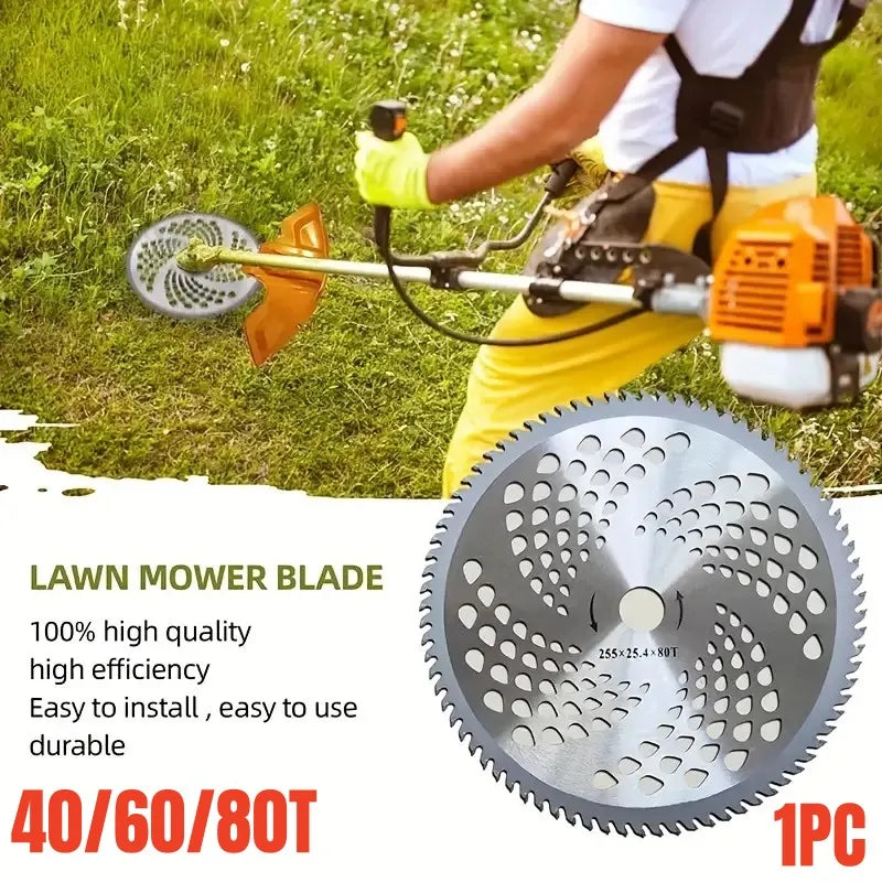 1pc Durable 40/60/80 Teeth Mower Head, Blade Wood Mower Disc Fixed Four-Piece Set for Lawn Mower, Garden Weed Mower Parts