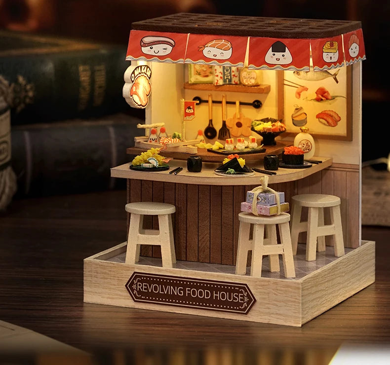 Mini Miniature Doll House DIY Small House Kit With Furniture Cover Making Room Toys Home Bedroom Decorations Wooden DollHouse