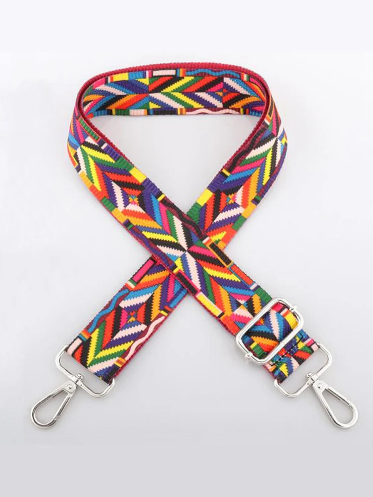 Stylish Colorful Ethnic Wind Wide Shoulder Strap Ladies Bag Accessories Adjustable Single Crossbody Straps
