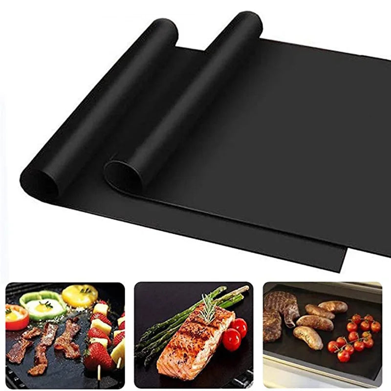 60*40cm Non-stick BBQ Grill Mat Baking Mat Barbecue Tool Cooking Grilling Sheet Heat Resistance Easily Cleaned Kitchen BBQ Tool