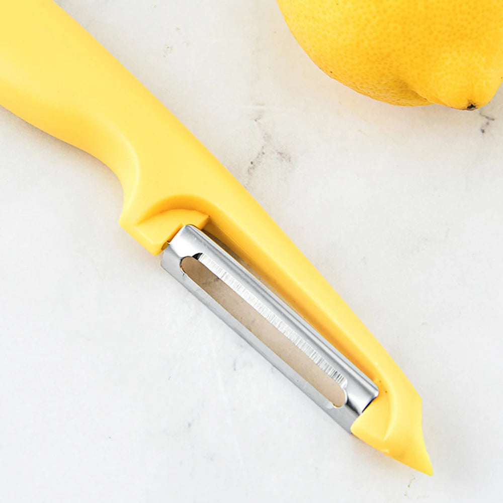 2/4/6PCS Melon Planer Knife Health Multi-function Stainless Steel Kitchen Gadget Vegetable Peeler One-word Modern Yellow