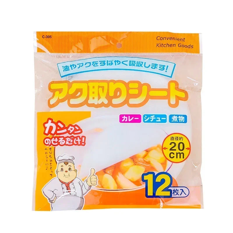 12/24/60pcs Disposable Soup Oil Absorbing Paper Food Soup Blotting Oil Health Filter Paper Food Grade Kitchen Gadgets Accessorie