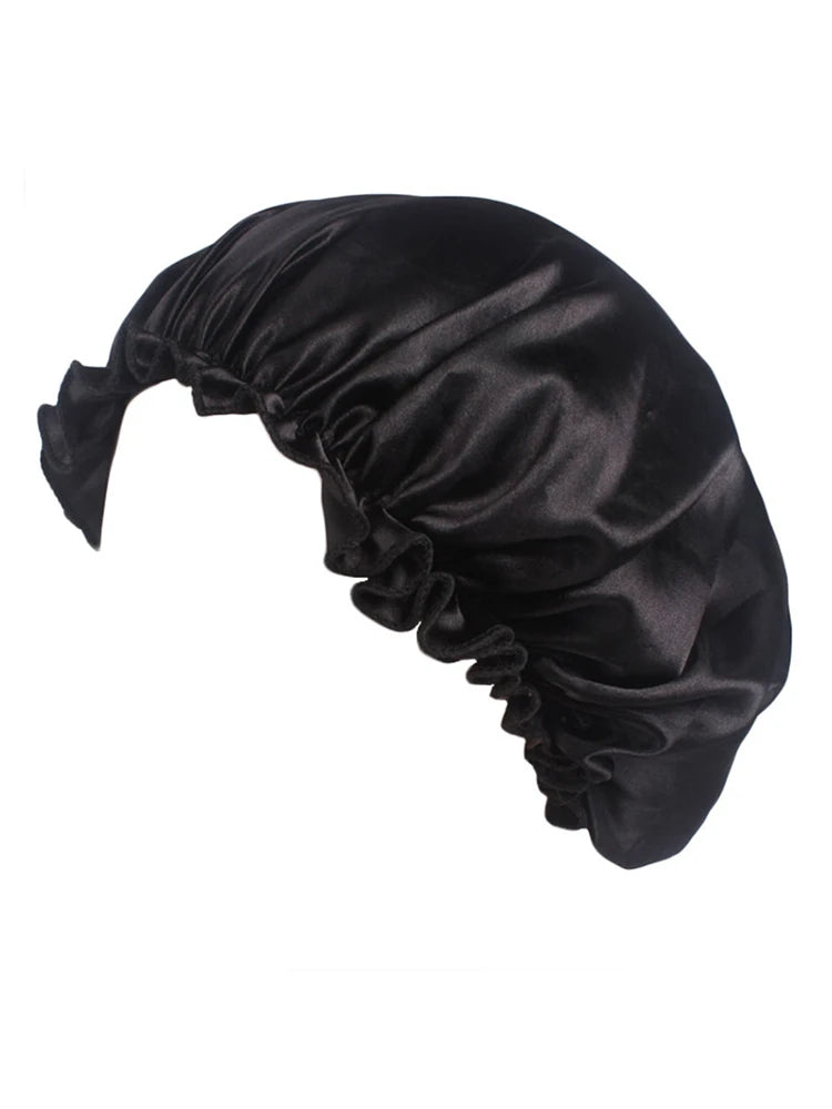 Lace Sleeping Cap Multifunctional Hair Care Cap Shower Cap Beauty Makeup Cap Imitation Silk Home Hat Suitable For Natural Curly