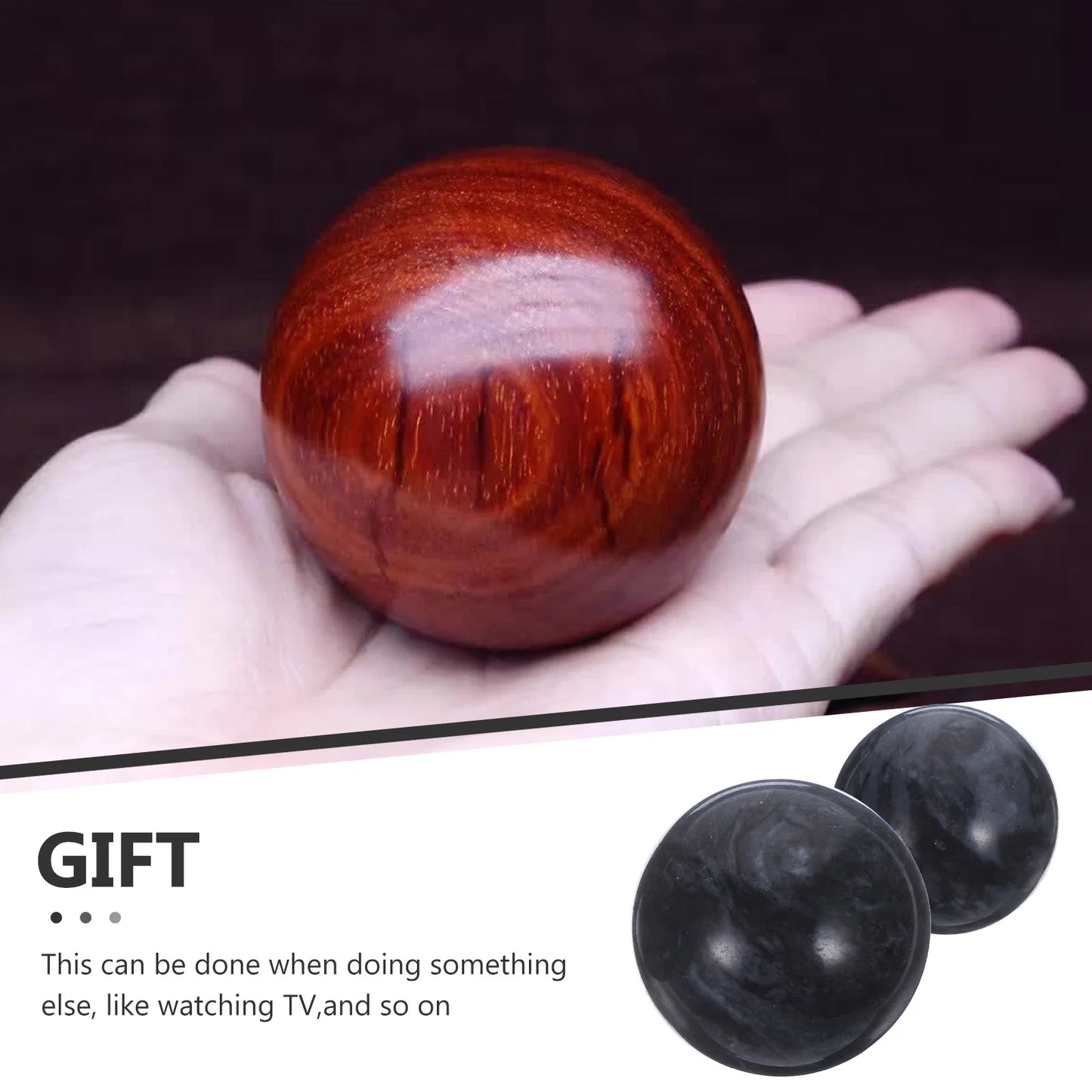 2 Pcs Jade Massage Balls Sports Gadget Hand Strengthening Exercise for Elderly Chinese Health Heating