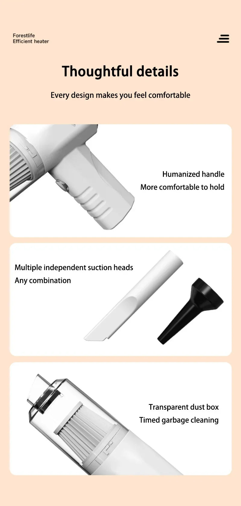 Xiaomi Youpin Portable Car Vacuum Cleaner Multifunction USB Charging Handheld Wireless Vacuum Cleaner Powerful Suction For Home